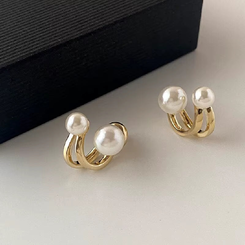 Classic Gold Pearl Earrings