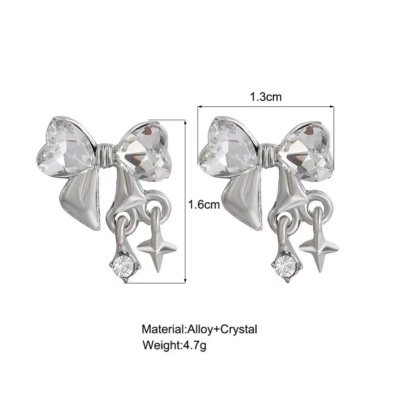 Bowknot Zircon Stud Earrings