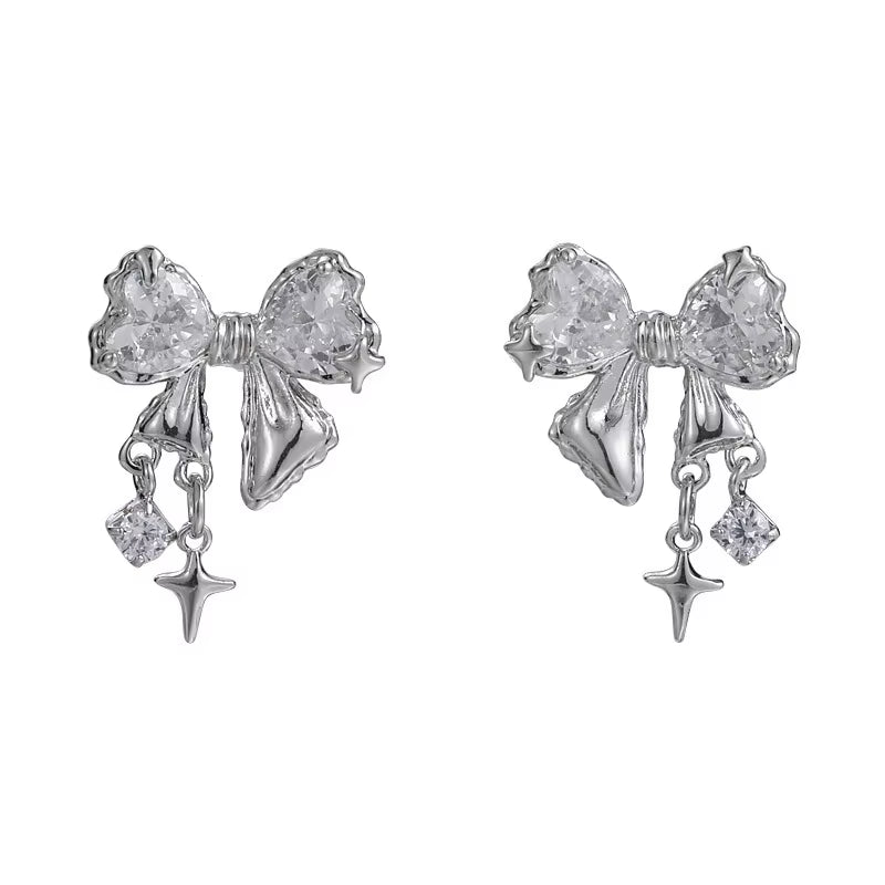 Bowknot Zircon Stud Earrings