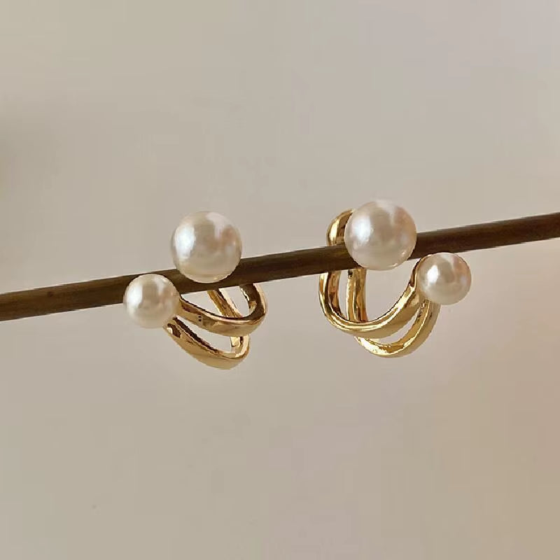 Classic Gold Pearl Earrings