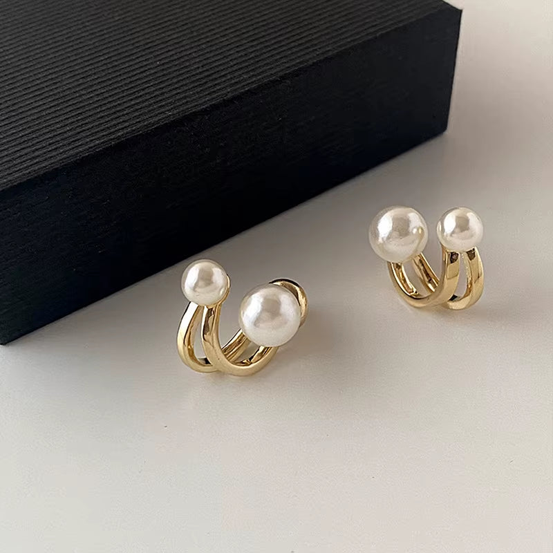 Classic Gold Pearl Earrings