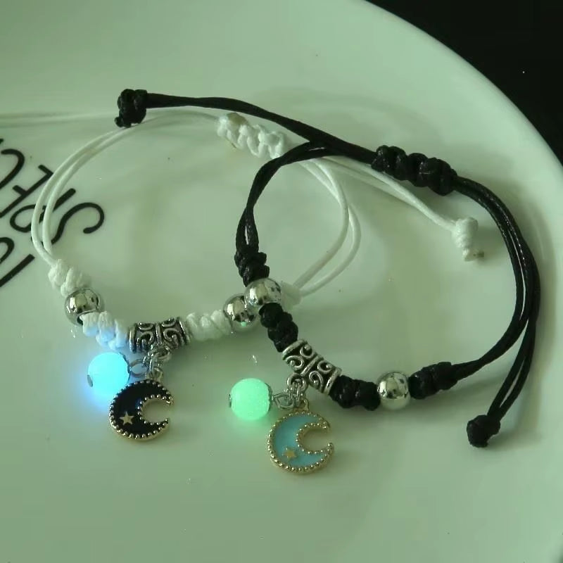 2PC Luminous Beads Star Couple Bracelet