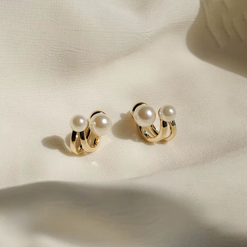 Classic Gold Pearl Earrings