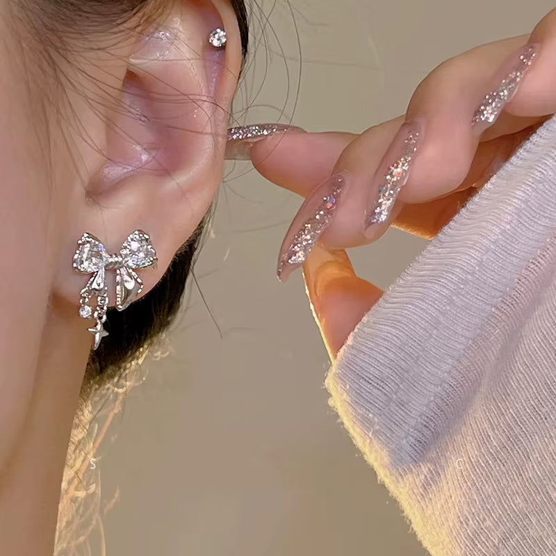 Bowknot Zircon Stud Earrings