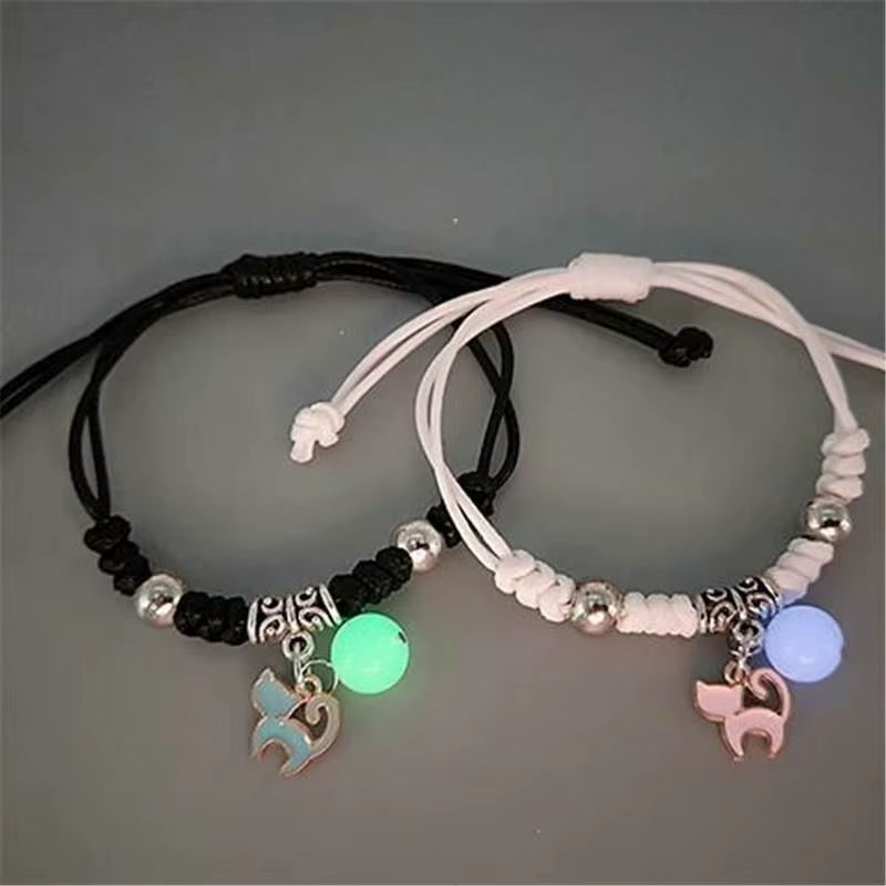 2PC Luminous Beads Star Couple Bracelet