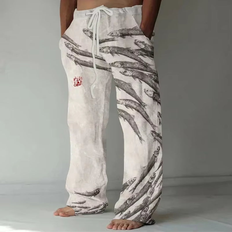 Graphic Loose Leisure Bamboo Pants