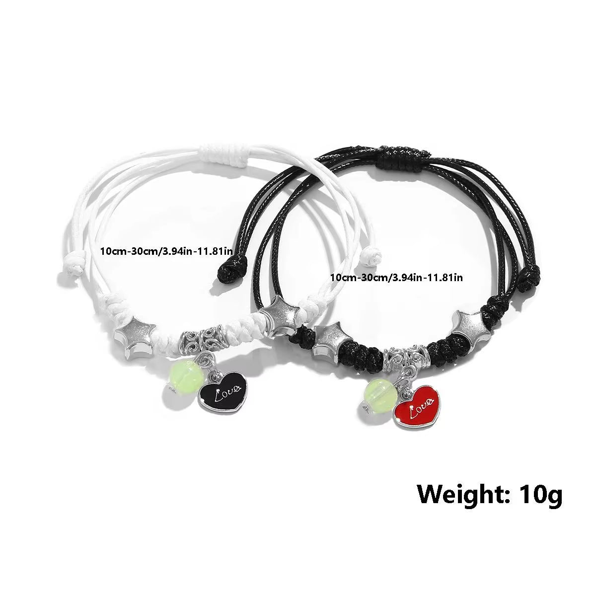 2PC Luminous Beads Star Couple Bracelet