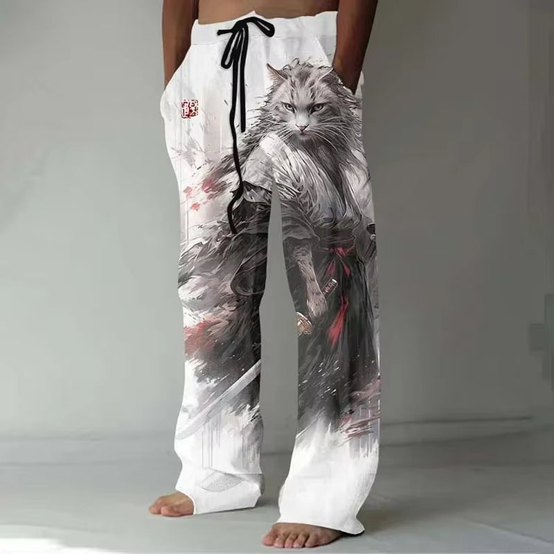 Graphic Loose Leisure Bamboo Pants