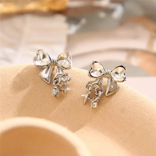 Bowknot Zircon Stud Earrings