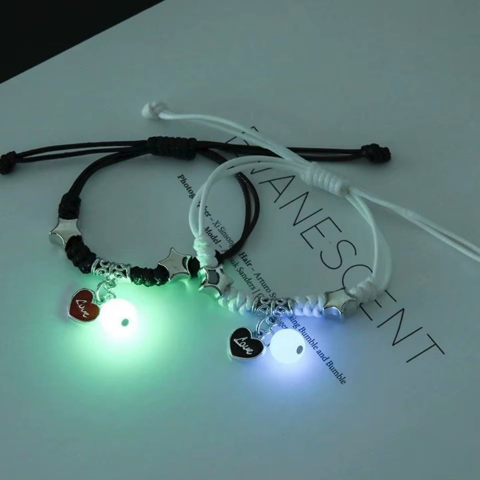 2PC Luminous Beads Star Couple Bracelet