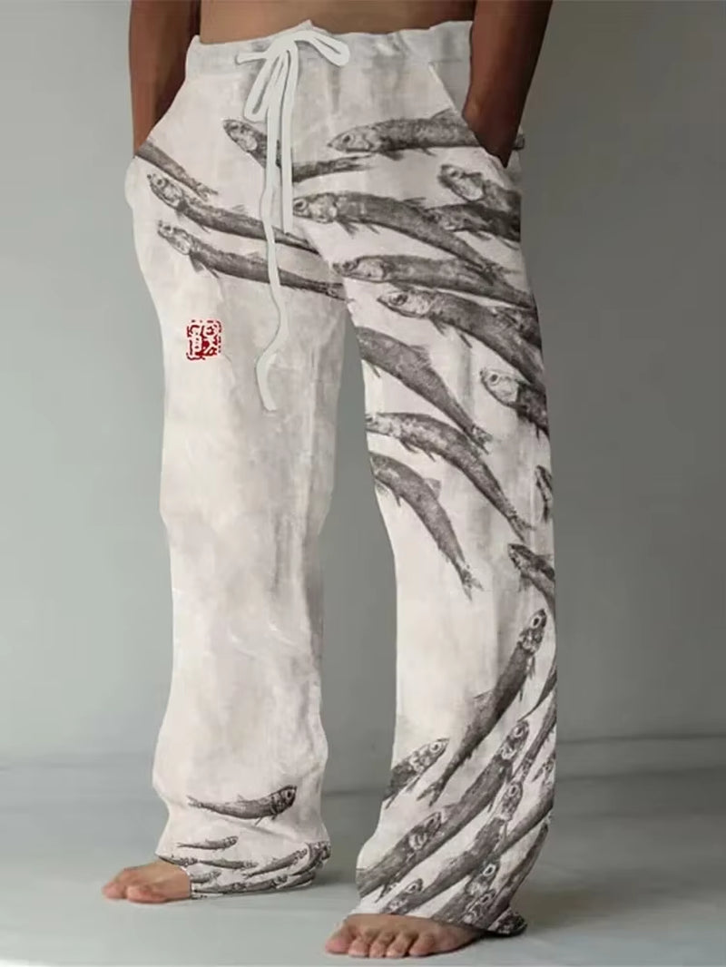 Graphic Loose Leisure Bamboo Pants