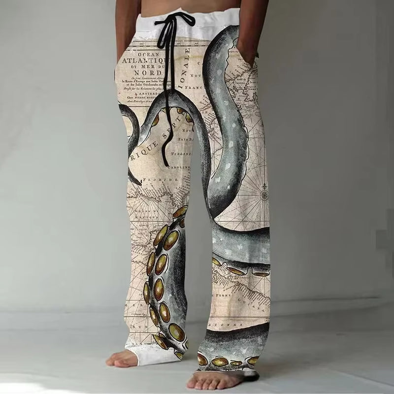 Graphic Loose Leisure Bamboo Pants