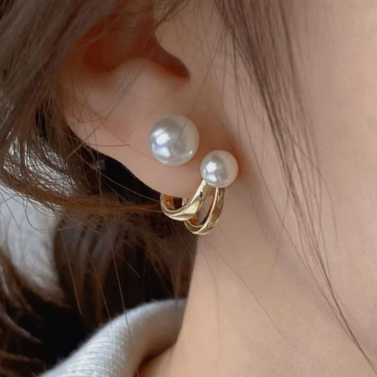 Classic Gold Pearl Earrings