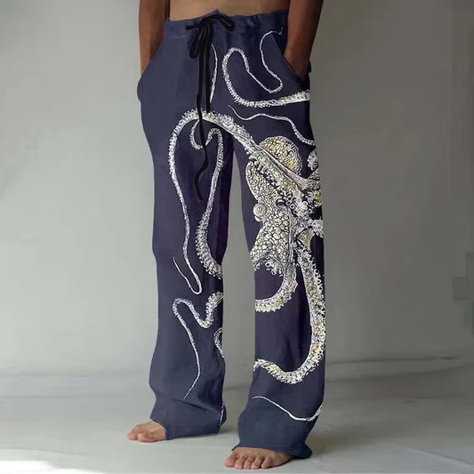 Graphic Loose Leisure Bamboo Pants