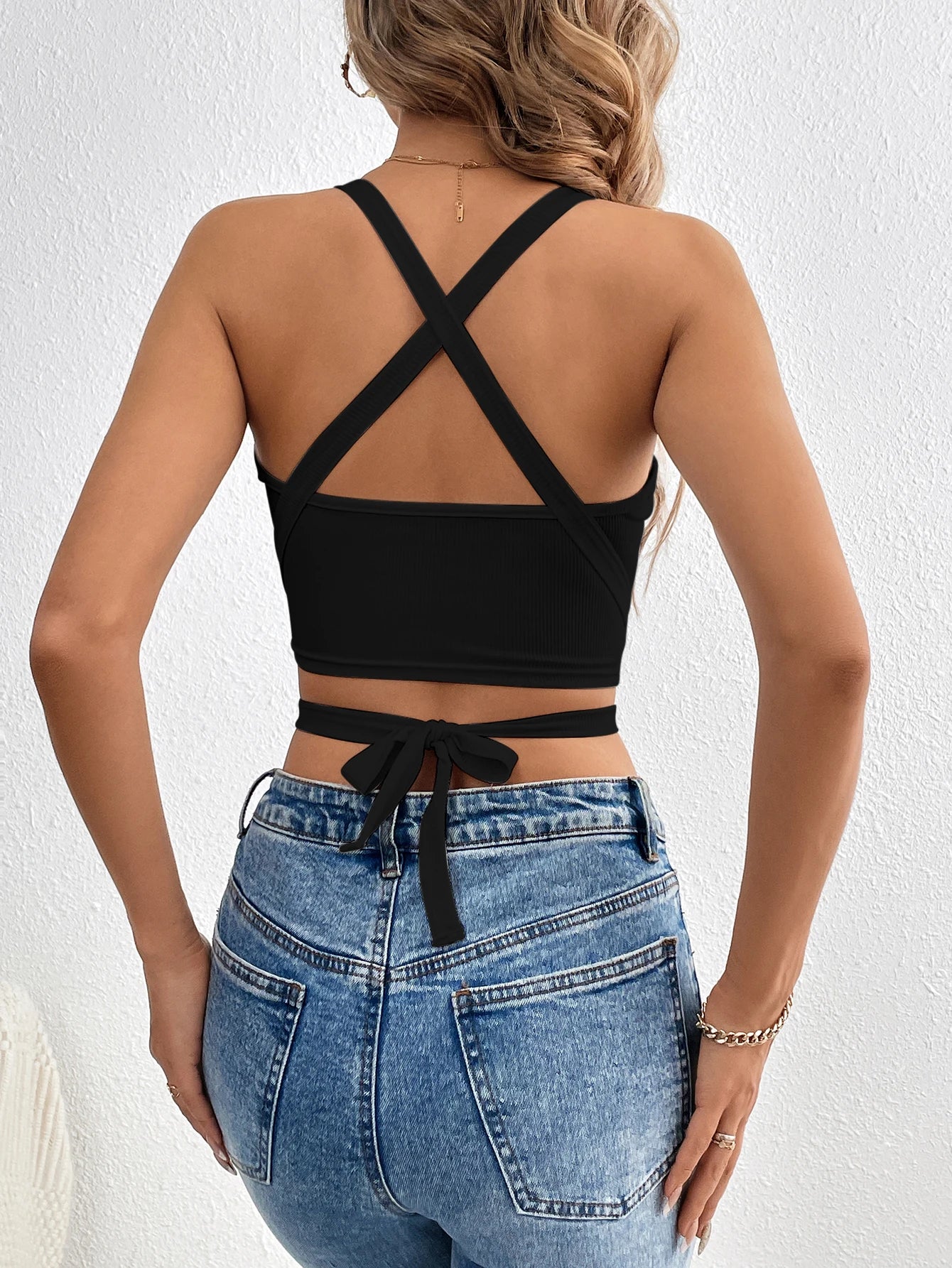 Crisscross Halter Crop Top
