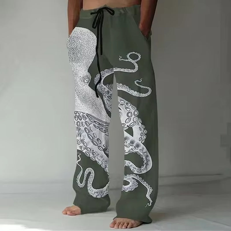 Graphic Loose Leisure Bamboo Pants