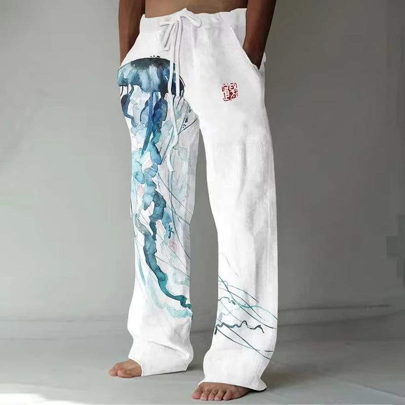 Graphic Loose Leisure Bamboo Pants